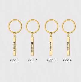 Personalized 4 Sided Couples Name Vertical Bar Key, ps 14