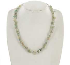 Aquamarine Stone Chips Necklace For Stress Relief, Los Angeles