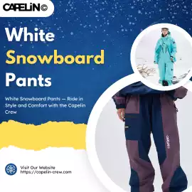 White Snowboard Pants – Capelin Crew 2025 Edition, ps 10