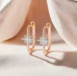 NorthStar Huggies Lab Diamond Earrings for Women, ₹ 16,249