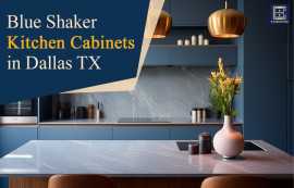 Blue Shaker Kitchen Cabinet Dallas TX- Cabinet Hub, Dallas
