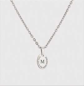 Engraved Oval Necklace, $ 20