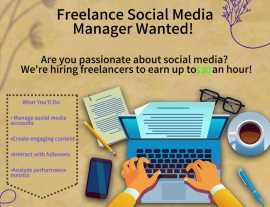 ???? Freelance Social Media Manager Wanted! ????, $ 30, Amawalk