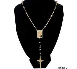 6 MM Rectangle Guadalupe Disco Ball Beads Rosary, $ 8