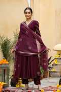 Wine Colour Suit for Ladies at Gillori, $ 2,969