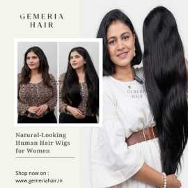 Natural-Looking Human Hair Wigs for Women, ¥ 0