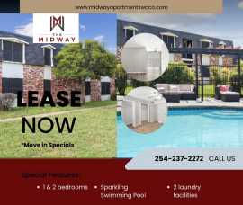  1 Bedroom Rent in Waco, Tx - The Midway Apartment, Waco