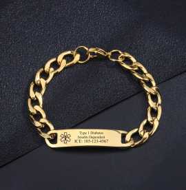 Engraved Gold Cuff ID Bracelet, Custom Name Initia, ps 27