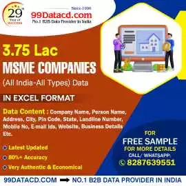 Buy Exclusive MSME List of Companies - 99Datacd, Delhi