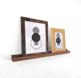 Handcrafted Picture Ledge Shelf in Oak & Mahog, $ 0