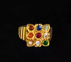 Elegant Navratna Ring for Men Symbol of Cosmic Har, Kilauea
