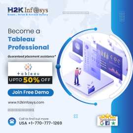 To become a Tableau developer, learn course at H2k, Atlanta