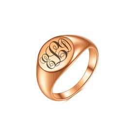 Engraved Monogram Letter Signet Ring, $ 24