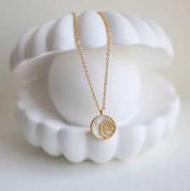 Radiant 18K Gold Plated Seashell Rose Necklace, Pune