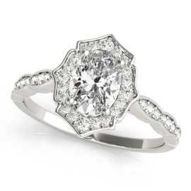 Halo Style Oval Diamond Engagement Ring, ps 2,130