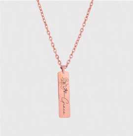 Personalized Birth Month Flower Bouquet Charm Neck, $ 16