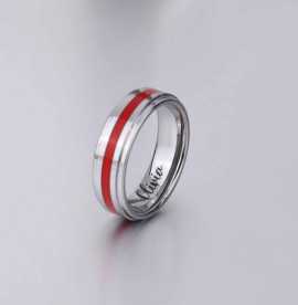 Engraved Firefighter Red Tungsten Ring Set, $ 45