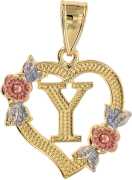 Initial Heart Flower Pendant, ps 3