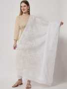 Shop Our Chikankari White Dupatta Online, ₹ 3,299