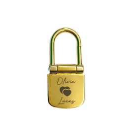  Custom Engraved Love Lock Padlock Keychain, $ 12