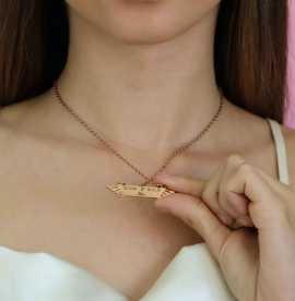 Engraved Angel Wing Charm Necklace, $ 15