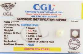 South Sea Pearl Gemstone Rounded Cut – 4.02 carats, Los Angeles