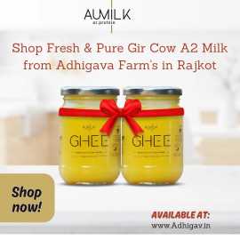 Shop Fresh & Pure Gir Cow A2 Milk from Adhigav, Ahmedabad