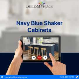 Navy Blue Shaker Cabinets for Kitchens, $ 6,614