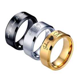 Custom Eternity Name Band Rings Engraved for Her H, ps 7