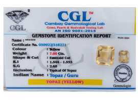 Topaz Yellow Gemstone Emerald Cut – 7.00 carats, Los Angeles