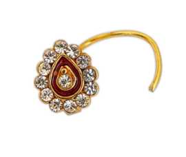 Gold CZ Stud Nose Ring, $ 8