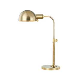 Devon Classic Rattan and Brass Lamp, $ 702