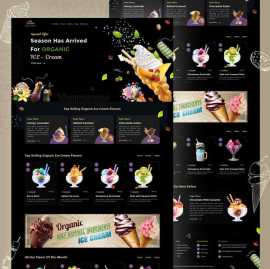Ice-Cream Website Landing Page Design, Dover