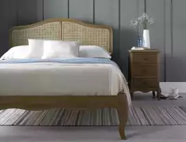 Noziya Sheesham Wood Queen Bed with Rattan style, Jodhpur