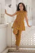 Mustard Sleeveless Co-ord Set for Girls, ₹ 799