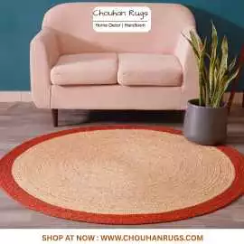 Eco-Friendly Braided Jute Area Rug for Cozy Homes, $ 50