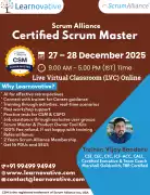 Certified Scrum Master (CSM)® Certification | 27–28 December 2025 | Learnovative 