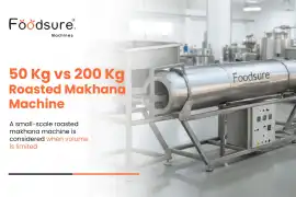 50 Kg vs 200 Kg Roasted Makhana Machine, Noida