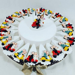 bomboniere Matrimonio sposi Magnete, sposi Originali Completi Confetti crispo e Topper - 1