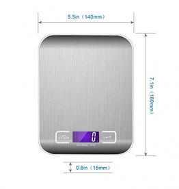 Easy-Link Bilancia da Cucina Digitale con Funzione Tare / display LCD - 5kg/11lb - Acciaio Inox Alta Precision Bilancia Elettronica per la Casa e la Cucina - 1