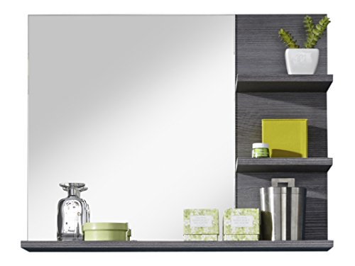 Furnline 1259-401-21 Miami-Specchio da bagno con mensola, in melamina, colore: argento cenere