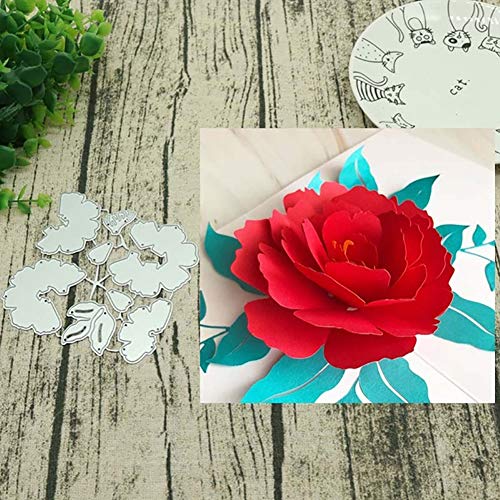 Gmgqsago fustelle fiore 3D DIY metal cutting Dies stencil scrapbook Paper Cards album Craft Decor – argento