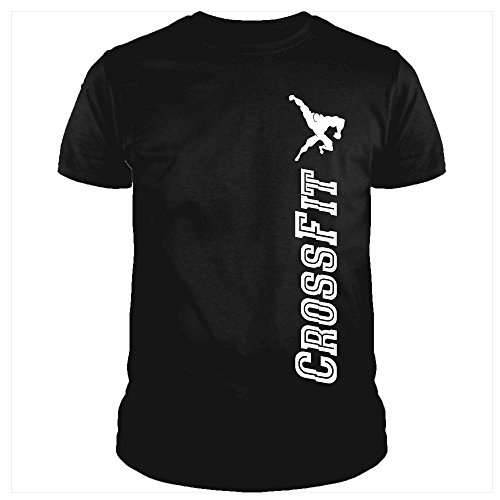 IDEAMAGLIETTA CR0001U T-Shirt Uomo Crossfit E SAGOMA Uomo Fitness Sport Allenamento (XL, Nero)