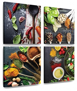 MOISHO Immagini Cucina – spezie Peperoncino – già teso – XXL Wall Art Stampa su Tela 4 x 30 cm x 30 cm - 1