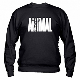 PF0001-FG Felpa Girocollo Animal Palestra Sport MMA Body Building Allenamento Hard Crossfit (M, Nero) - 1