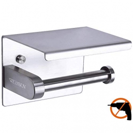 Porta Carta Igienica Senza Foratura, Portarotolo, Installazioni Da Bagno, Acciaio Inox 304, Adesivo 3M Autoadesivo,Non C'è Il Rischio Che Cade - 1