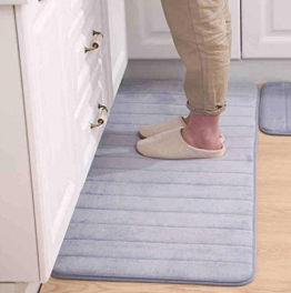 TWGDH Home Anti-Fatigue Memory Foam Tappeti da Bagno Tappeti da Bagno Rettangolo Soft Absorbent Non Skid Runner Area Tappeto Adatto per Cucina E Bagno Tappeto Camera da Letto,Gray,60 * 120Cm - 1