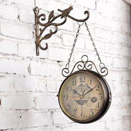 TXXM Orologi da parete Orologio da Parete bifacciale in Ferro battuto, Soggiorno, Due Lati, Orologio al Quarzo, Muto, Orologio, Orologio, Moderno, personalità, Retro Orologi da Parete - 1