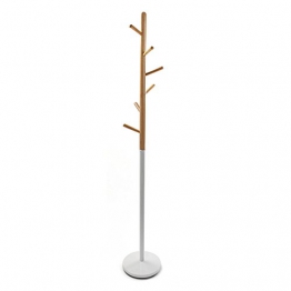 Versa 18790500 Appendiabiti da terra Bianco, 180x28x28cm,Legno,Metallo,Appendino - 1