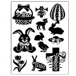 Xurgm Clear Stamps Set (Animali di Pasqua) – Timbri in Silicone, Trasparente Clear Stamps, Riutilizzabile. - 1